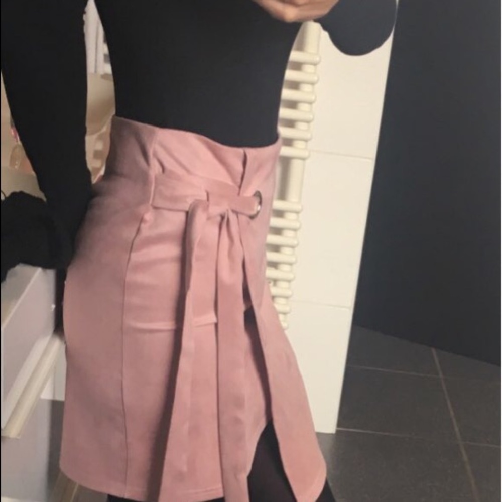 Blush Suede Skirt - Picture 5 of 6